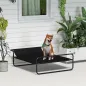 Cama Elevada para Perros Refrescante y Transpirable 106x81x33 cm Malla de Textilene Reposacabezas Inclinado Negro