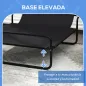 Cama Elevada para Perros Refrescante y Transpirable 106x81x33 cm Malla de Textilene Reposacabezas Inclinado Negro
