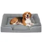 Cama para Perros Medianos Cama para Gatos con Base Antideslizante Funda Extraíble y Lavable 91,5x68,5x16,5 cm Gris