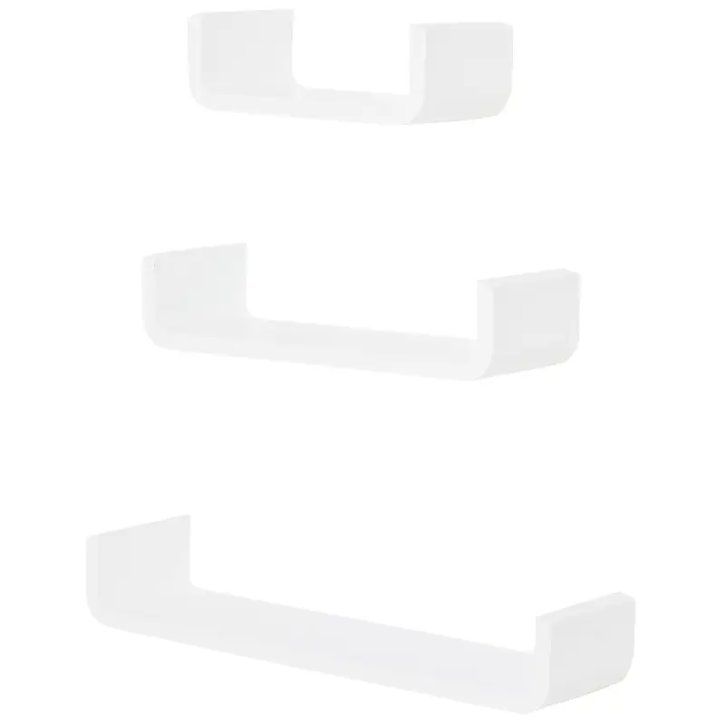 Set de 3 Estanterías Flotantes 60/45/30x15x10 cm Estantes de Pared de Madera Almacenamiento de Libros Fotos Decoración p