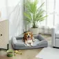 Cama para Perros Medianos Cama para Gatos con Base Antideslizante Funda Extraíble y Lavable 91,5x68,5x16,5 cm Gris