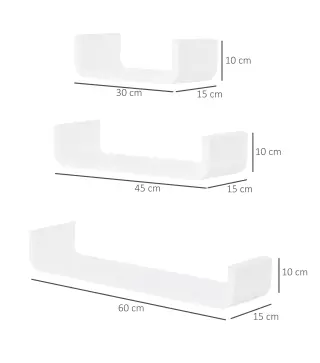 Juego de 3 Estantes de Pared