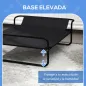 Cama Elevada para Perros Refrescante y Transpirable 91x69x29 cm Malla de Textilene Reposacabezas Inclinado Negro