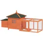 Gallinero de Madera Exterior Jaula para Gallinas con Nidos Corral Bandeja Extraíble Tapa Abatible 196x76x97 cm Naranja