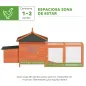 Gallinero de Madera Exterior Jaula para Gallinas con Nidos Corral Bandeja Extraíble Tapa Abatible 196x76x97 cm Naranja