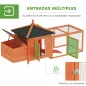 Gallinero de Madera Exterior Jaula para Gallinas con Nidos Corral Bandeja Extraíble Tapa Abatible 196x76x97 cm Naranja