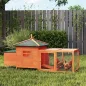 Gallinero de Madera Exterior Jaula para Gallinas con Nidos Corral Bandeja Extraíble Tapa Abatible 196x76x97 cm Naranja