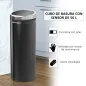 Cubo de Basura Automático 50L con Tapa Cierre Suave y Silencioso Cuerpo de Acero Inoxidable Negro