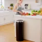 Cubo de Basura Automático 50L con Tapa Cierre Suave y Silencioso Cuerpo de Acero Inoxidable Negro
