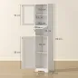 Columna de Baño con Puerta de Vidrio Estantes Ajustables Cajón para Espacios Pequeños 40x31x170 cm Blanco