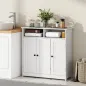 Armario de Baño Estrecho con 3 Puertas 2 Compartimentos Abiertos Estante Ajustable 85x30x85 cm Blanco