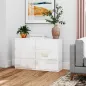 Cómoda Dormitorio con 6 Cajones Cajonera para Salón Oficina Estilo Moderno 112x34x75 cm Blanco Brillo