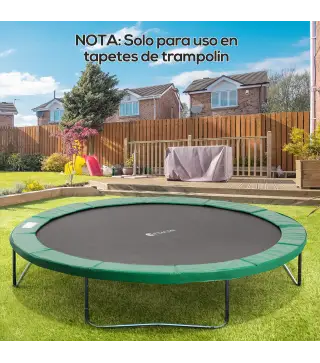 Cubierta de Protección Acolchada para Cama Elástica Borde de Seguridad para Trampolines con Diámetro Ø366 cm Verde