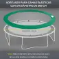 Cubierta de Protección Acolchada para Cama Elástica Borde de Seguridad para Trampolines con Diámetro Ø366 cm Verde