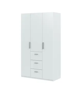 Armario Blanco 3 puertas 3 cajones