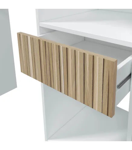 TEMPUS Vestidor 3 cajones Blanco Artik/Natur