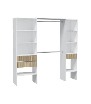 TEMPUS Vestidor 3 cajones Blanco Artik/Natur | Muebles kit