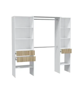 TEMPUS Vestidor 3 cajones Blanco Artik/Natur | Muebles kit