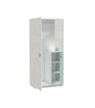 ENJOY Armario JUVENIL 3p Blanco Alpes/Verde Acqua | Muebles kit