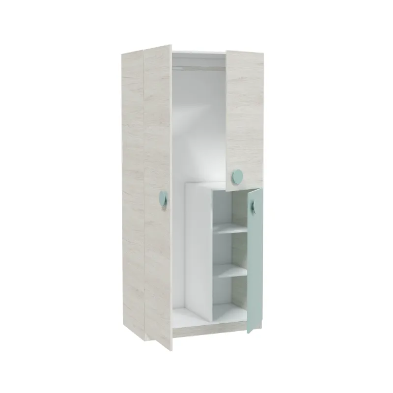 ENJOY Armario JUVENIL 3p Blanco Alpes/Verde Acqua