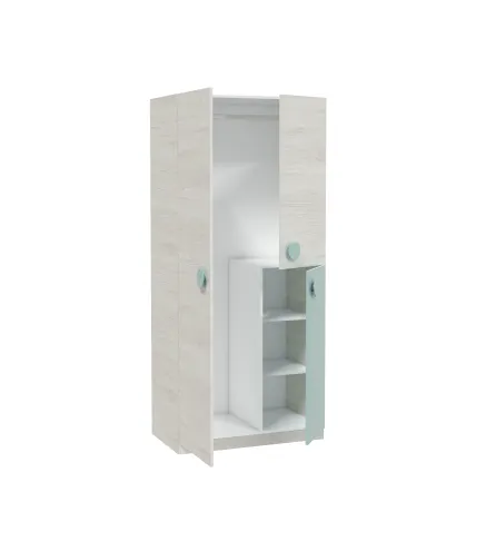ENJOY Armario JUVENIL 3p Blanco Alpes/Verde Acqua | Muebles kit