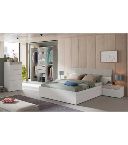 Armario-Vestidor con estantería 2,02x60cm + 4 barras TIDY