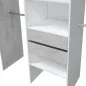 TIDY Armario-Vestidor con estantería 2,02x60cm + 4 barras Blanco Artik/Cemento