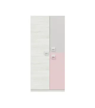 Armario NUBE Blanco Alpes / Rosa | Muebles kit