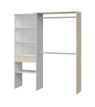 Armario-Vestidor con estantería 60cm + 2 barras HERA