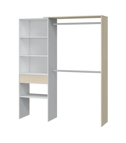 Armario-Vestidor con estantería 60cm + 2 barras HERA