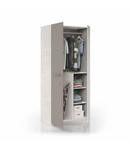 ARES PLUS Armario JUVENIL 2p Bl.Alpes/Basalto | Muebles kit