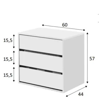 MAYA CAJONERA 60cm  3 Cajones