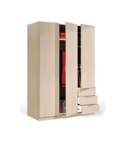 Armario LC 3 Puertas + 3 Cajones Roble