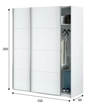 Armario 2 Puertas Correderas 150 ARYA