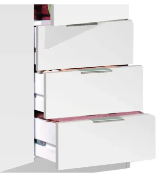 Armario LC 3 Puertas + 3 Cajones Blanco