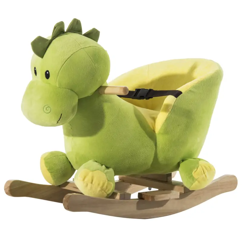 Balancín Infantil en Forma de Dinosaurio de Felpa para Bebés 18-36 Meses con Sonido Cinturón de Seguridad Manillar y Reposapiés