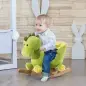Balancín Infantil en Forma de Dinosaurio de Felpa para Bebés 18-36 Meses con Sonido Cinturón de Seguridad Manillar y Reposapiés