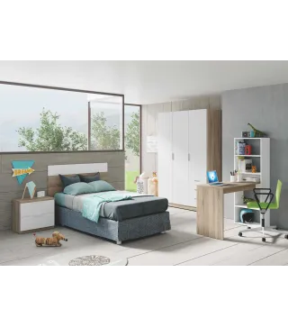 Armario 3 Puertas + 3 Cajones ROBLE CANADIAN/BLANCO ARTIK