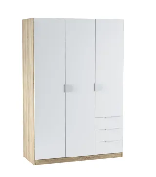 Armario 3 Puertas + 3 Cajones ROBLE CANADIAN/BLANCO ARTIK