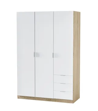 Armario 3 Puertas + 3 Cajones ROBLE CANADIAN/BLANCO ARTIK