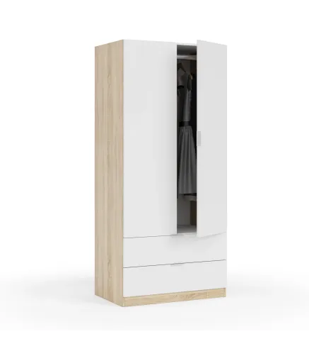 Armario YOUTH 2 Puertas + 2 Cajones ROBLE CANADIAN/BLANCO ARTIK