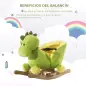 Balancín Infantil en Forma de Dinosaurio de Felpa para Bebés 18-36 Meses con Sonido Cinturón de Seguridad Manillar y Reposapiés