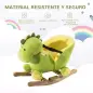 Balancín Infantil en Forma de Dinosaurio de Felpa para Bebés 18-36 Meses con Sonido Cinturón de Seguridad Manillar y Reposapiés