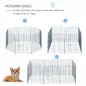 Vallas para Perros Plegables de 8 Piezas 63x76 cm con 1 Puerta y Marco de Acero para Jardín Patio Plata