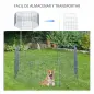 Vallas para Perros Plegables de 8 Piezas 63x76 cm con 1 Puerta y Marco de Acero para Jardín Patio Plata