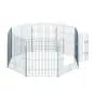 Vallas para Perros Plegables de 8 Piezas 63x76 cm con 1 Puerta y Marco de Acero para Jardín Patio Plata