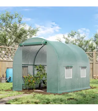 Invernadero de Exterior 2,5x2x2 m Invernadero de Túnel con Cubierta de PE 140 g/m² para Cultivo Plantas Verduras Frutas en Jardí