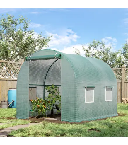 Invernadero de Exterior 2,5x2x2 m Invernadero de Túnel con Cubierta de PE 140 g/m² para Cultivo Plantas Verduras Frutas en Jardí