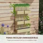 Jardinera de Pared de Madera con Enrejado y 5 Macetas Móviles para Jardín Terraza Patio 60x16x100 cm Natural
