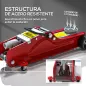 Gato Hidráulico para Coche 2,5T Altura de Elevación 80-380 mm con Perfil Bajo Ruedas para Automóvil SUV Rojo